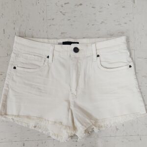 Kut From the Kloth Jane High Rise Denim Shorts Ivory Cream Women's Size 6 Frayed